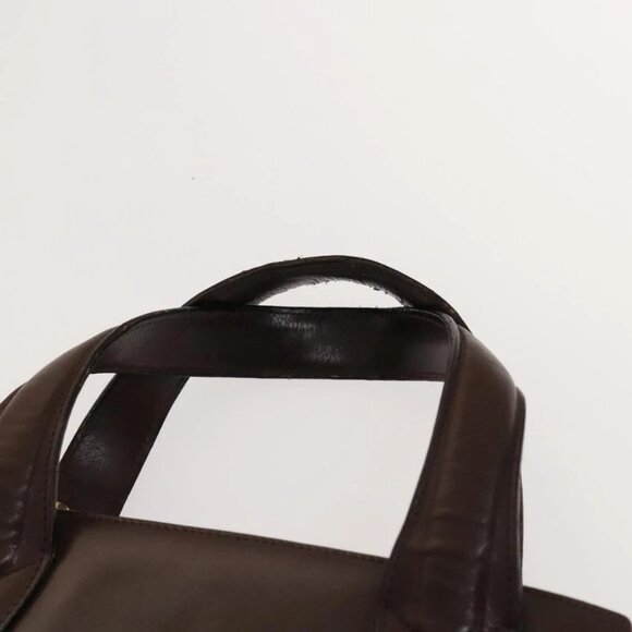 Salvatore Ferragamo Gancini Hand Bag Leather 2way Brown Gold Auth - Picture 12 of 16